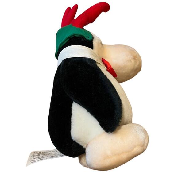 Vtg OPUS Christmas Plush w/ Reindeer Antlers Opus n Bill 13” Toy Stuffed Animal - Picture 5 of 9